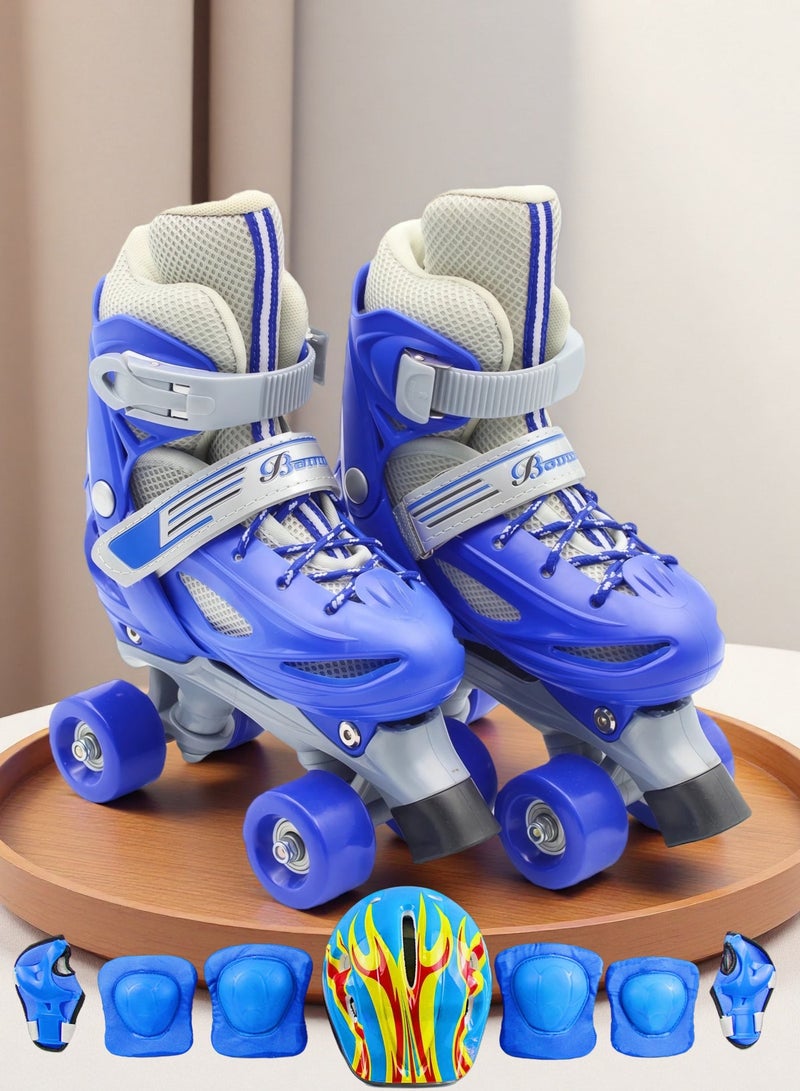 إيزي فيتشور زلاجات إيزي فيوتشر للأطفال، قابلة للتعديل، صفان من العجلات، 4 عجلات، مناسبة للأولاد والبنات، للاستخدام الداخلي والخارجي، تتضمن مجموعة كاملة من معدات الحماية، متوفرة بثلاثة ألوان وأربعة مقاسات، رقم الموديل: 1302H - Image 1